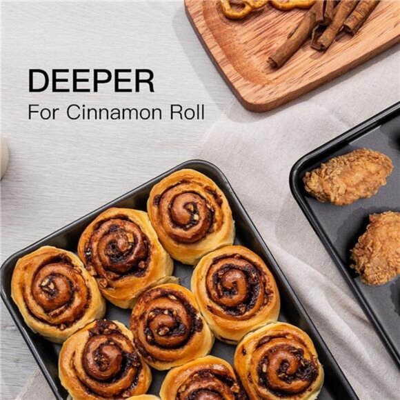 2 Pack 9.7X7.5" Toaster Oven Pans for Baking, 57% Thicker Nonstick 1/8 Cookie - Picture 6 of 7